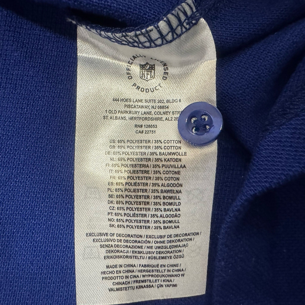 NWT FOCO NFL NEW YORK GIANTS Colorblock Polo Shirt Size:XL Short Sleeve Men - Picture 9 of 11